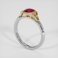 0.76 Ct. Pinkish Red Ruby Ring, 14K Yellow & White 2