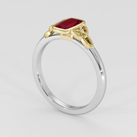 0.81 Ct. Pinkish Red Ruby Ring, 14K Yellow & White 2