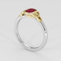 0.71 Ct. Purplish Red Ruby Ring, 14K Yellow & White 2
