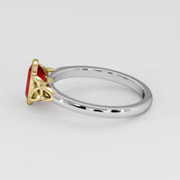 1.01 Ct. Pinkish Red Ruby Ring, 18K Yellow & White 4