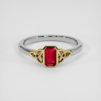 0.62 Ct. Ruby Ring, 18K Yellow & White 1