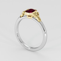 0.76 Ct. Purplish Red Ruby Ring, 18K Yellow & White 2