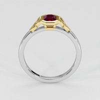 0.76 Ct. Purplish Red Ruby Ring, 18K Yellow & White 3
