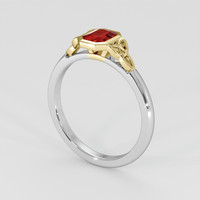 0.63 Ct. Ruby Ring, 18K Yellow & White 2