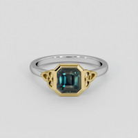 1.78 Ct. Bluish Green Sapphire Ring, 18K Yellow & White 1
