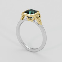 1.78 Ct. Bluish Green Sapphire Ring, 18K Yellow & White 2
