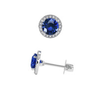 <span>1.24</span> <span class="tooltip-light">Ct.Tw.<span class="tooltiptext">Total Carat Weight</span></span> Blue Sapphire Earrings, Platinum 950 2