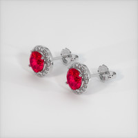 <span>1.24</span>&nbsp;<span class="tooltip-light">Ct.Tw.<span class="tooltiptext">Total Carat Weight</span></span> Ruby Earrings, Platinum 950 2