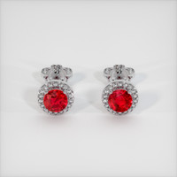 0.84 Ct.Tw. Ruby Earrings, Platinum 950 1