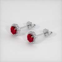 <span>0.44</span>&nbsp;<span class="tooltip-light">Ct.Tw.<span class="tooltiptext">Total Carat Weight</span></span> Ruby Earrings, Platinum 950 2