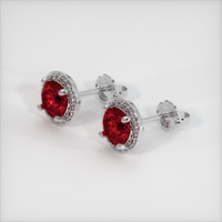 <span>0.98</span>&nbsp;<span class="tooltip-light">Ct.Tw.<span class="tooltiptext">Total Carat Weight</span></span> Ruby Earrings, Platinum 950 2