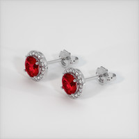 <span>0.61</span>&nbsp;<span class="tooltip-light">Ct.Tw.<span class="tooltiptext">Total Carat Weight</span></span> Ruby Earrings, Platinum 950 2