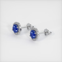 <span>0.79</span>&nbsp;<span class="tooltip-light">Ct.Tw.<span class="tooltiptext">Total Carat Weight</span></span> Sapphire Earrings, Platinum 950 2