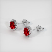 <span>0.62</span>&nbsp;<span class="tooltip-light">Ct.Tw.<span class="tooltiptext">Total Carat Weight</span></span> Ruby Earrings, Platinum 950 2