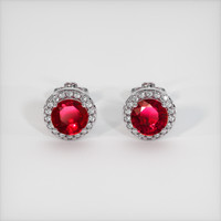 <span>0.74</span>&nbsp;<span class="tooltip-light">Ct.Tw.<span class="tooltiptext">Total Carat Weight</span></span> Ruby Earrings, Platinum 950 1