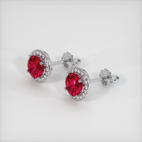 <span>0.74</span>&nbsp;<span class="tooltip-light">Ct.Tw.<span class="tooltiptext">Total Carat Weight</span></span> Ruby Earrings, Platinum 950 2