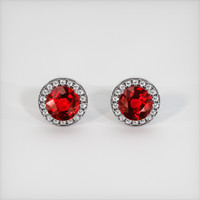 <span>1.50</span>&nbsp;<span class="tooltip-light">Ct.Tw.<span class="tooltiptext">Total Carat Weight</span></span> Ruby Earrings, Platinum 950 1