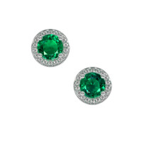 1.22 Ct.Tw. Emerald Earrings, Platinum 950 1