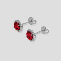 <span>1.10</span> <span class="tooltip-light">Ct.Tw.<span class="tooltiptext">Total Carat Weight</span></span> Ruby Earrings, Platinum 950 3