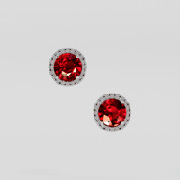 <span>1.22</span>&nbsp;<span class="tooltip-light">Ct.Tw.<span class="tooltiptext">Total Carat Weight</span></span> Ruby Earrings, Platinum 950 1