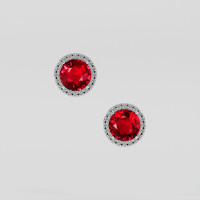 <span>1.56</span>&nbsp;<span class="tooltip-light">Ct.Tw.<span class="tooltiptext">Total Carat Weight</span></span> Ruby Earrings, Platinum 950 1