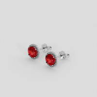 <span>1.56</span>&nbsp;<span class="tooltip-light">Ct.Tw.<span class="tooltiptext">Total Carat Weight</span></span> Ruby Earrings, Platinum 950 3