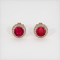 <span>1.24</span>&nbsp;<span class="tooltip-light">Ct.Tw.<span class="tooltiptext">Total Carat Weight</span></span> Ruby Earrings, 14K Rose Gold 1