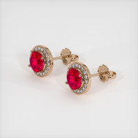 2.33 Ct.Tw. Ruby Earrings, 14K Rose Gold 2