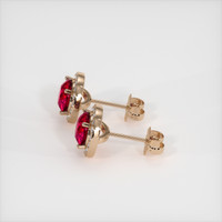 <span>1.24</span>&nbsp;<span class="tooltip-light">Ct.Tw.<span class="tooltiptext">Total Carat Weight</span></span> Ruby Earrings, 14K Rose Gold 3