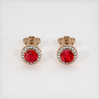 <span>0.44</span>&nbsp;<span class="tooltip-light">Ct.Tw.<span class="tooltiptext">Total Carat Weight</span></span> Ruby Earrings, 14K Rose Gold 1