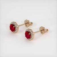 0.84 Ct.Tw. Ruby Earrings, 14K Rose Gold 2