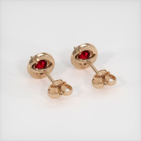 <span>0.44</span>&nbsp;<span class="tooltip-light">Ct.Tw.<span class="tooltiptext">Total Carat Weight</span></span> Ruby Earrings, 14K Rose Gold 4