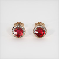 1.18 Ct.Tw. Ruby Earrings, 14K Rose Gold 1