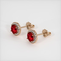 1.18 Ct.Tw. Ruby Earrings, 14K Rose Gold 2