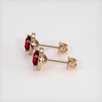 1.18 Ct.Tw. Ruby Earrings, 14K Rose Gold 3