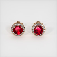 <span>0.74</span>&nbsp;<span class="tooltip-light">Ct.Tw.<span class="tooltiptext">Total Carat Weight</span></span> Ruby Earrings, 14K Rose Gold 1