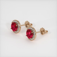 <span>0.74</span>&nbsp;<span class="tooltip-light">Ct.Tw.<span class="tooltiptext">Total Carat Weight</span></span> Ruby Earrings, 14K Rose Gold 2