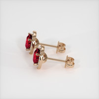 <span>0.74</span>&nbsp;<span class="tooltip-light">Ct.Tw.<span class="tooltiptext">Total Carat Weight</span></span> Ruby Earrings, 14K Rose Gold 3