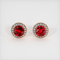 2.27 Ct.Tw. Ruby Earrings, 14K Rose Gold 1