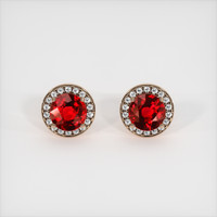 2.80 Ct.Tw. Ruby Earrings, 14K Rose Gold 1