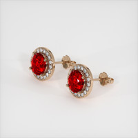 2.80 Ct.Tw. Ruby Earrings, 14K Rose Gold 2