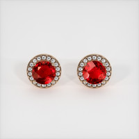 3.02 Ct.Tw. Ruby Earrings, 14K Rose Gold 1