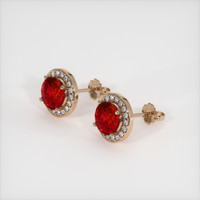 3.02 Ct.Tw. Ruby Earrings, 14K Rose Gold 2