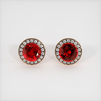 <span>0.78</span>&nbsp;<span class="tooltip-light">Ct.Tw.<span class="tooltiptext">Total Carat Weight</span></span> Ruby Earrings, 14K Rose Gold 1