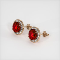 <span>0.78</span>&nbsp;<span class="tooltip-light">Ct.Tw.<span class="tooltiptext">Total Carat Weight</span></span> Ruby Earrings, 14K Rose Gold 2