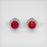 <span>2.33</span>&nbsp;<span class="tooltip-light">Ct.Tw.<span class="tooltiptext">Total Carat Weight</span></span> Ruby Earrings, 14K White Gold 1