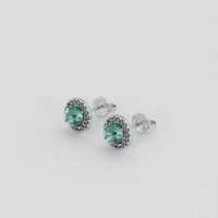<span>1.95</span>&nbsp;<span class="tooltip-light">Ct.Tw.<span class="tooltiptext">Total Carat Weight</span></span> Bluish Green Sapphire Earrings, 14K White Gold 3
