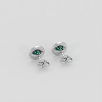 <span>1.95</span> <span class="tooltip-light">Ct.Tw.<span class="tooltiptext">Total Carat Weight</span></span> Bluish Green Sapphire Earrings, 14K White Gold 4