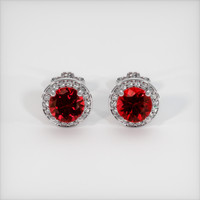 1.15 Ct.Tw. Ruby Earrings, 14K White Gold 1