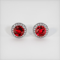 <span>2.27</span>&nbsp;<span class="tooltip-light">Ct.Tw.<span class="tooltiptext">Total Carat Weight</span></span> Ruby Earrings, 14K White Gold 1